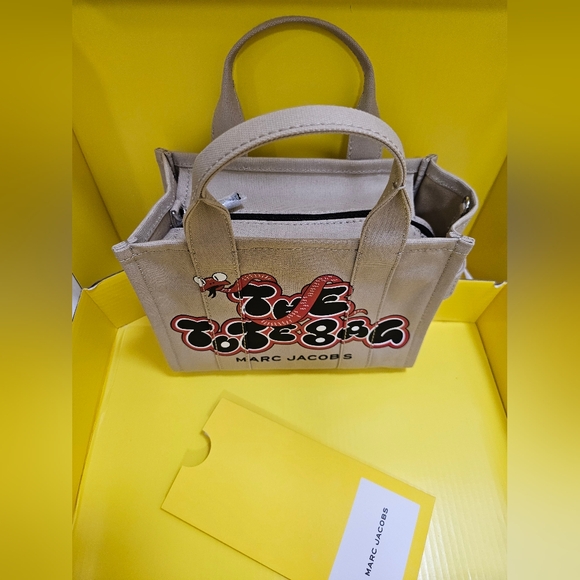 NEW MARC JACOBS THE SNAKE CANVAS SMALL TOTE BAG - Picture 13 of 16